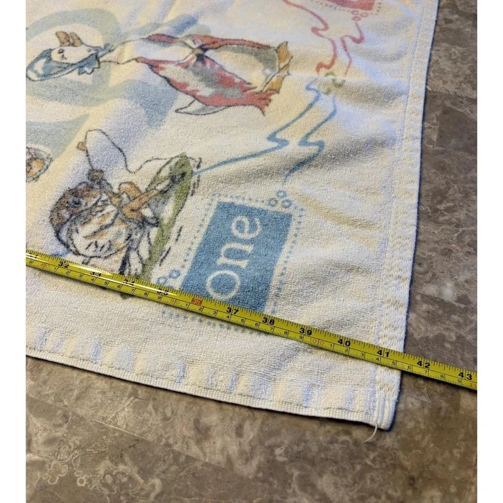 Vintage Beatrix Potter Alphabet Character Small Towel Jemima Peter Rabbit Frog